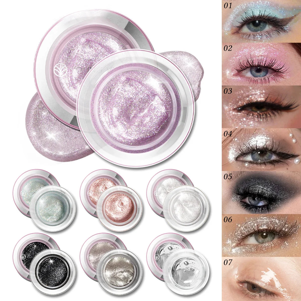 Glitter Gel Eyeshadow | Smokey Shimmer & Pearlescent Finish