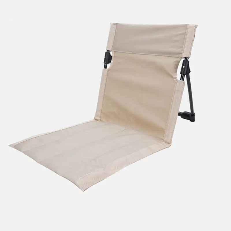 Portable Camping Folding Chair Mat Lawn Chair Outdoor Folding Beach Garden Reclining Chair Tent Leisure Chair Peaceful Pleasures Health and Wellness Beige