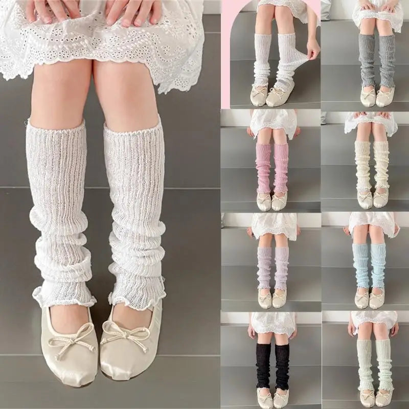 Girls' Ruffled Leg Warmers | Macaron Colors | Kids Ages 3–13