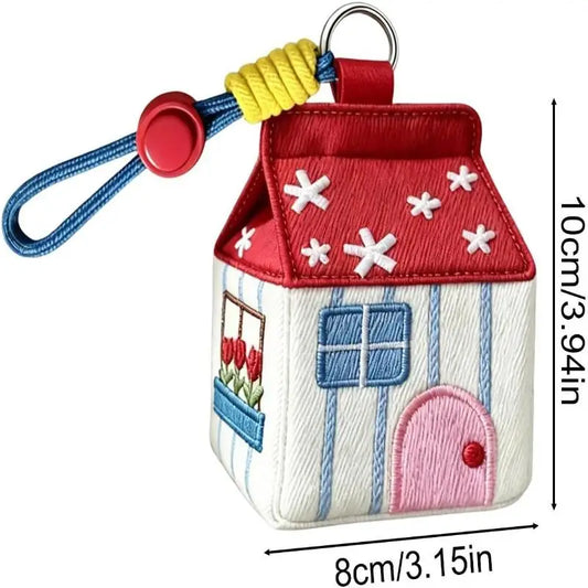 Red House Earphone & Coin Storage Bag Keychain Pendant Mini Storage Pouch Oasis Select Default Title