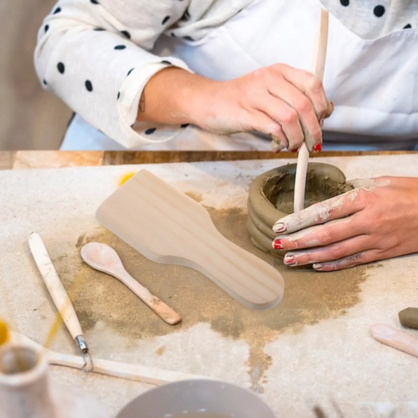 Wooden Curved Paddle Board for Clay Sculpting Pottery Tools Set Smooth Shaping Smoothing Tool for Beginners Professionals Peaceful Pleasures Health and Wellness