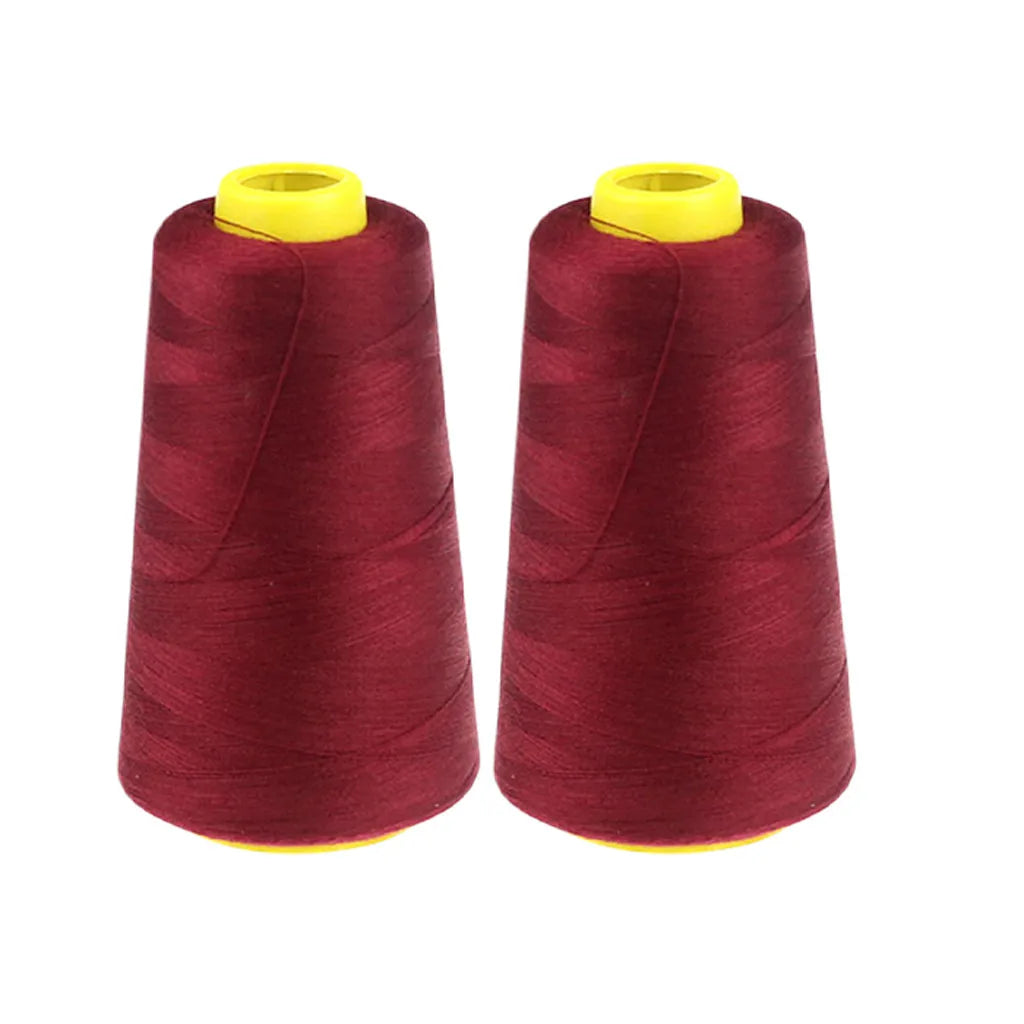 2PC Sewing Thread 2300 Yard Each Spool Solid Color White Black Stitching Thread for Machine and Household Sewing Accessories Peaceful Pleasures Health and Wellness Wine