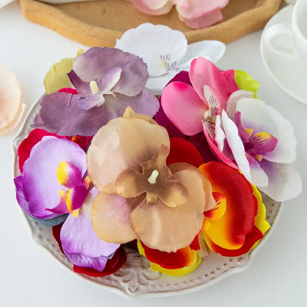 Silk Orchid Artificial Flowers 20/40pcs | Wedding & Home Decor
