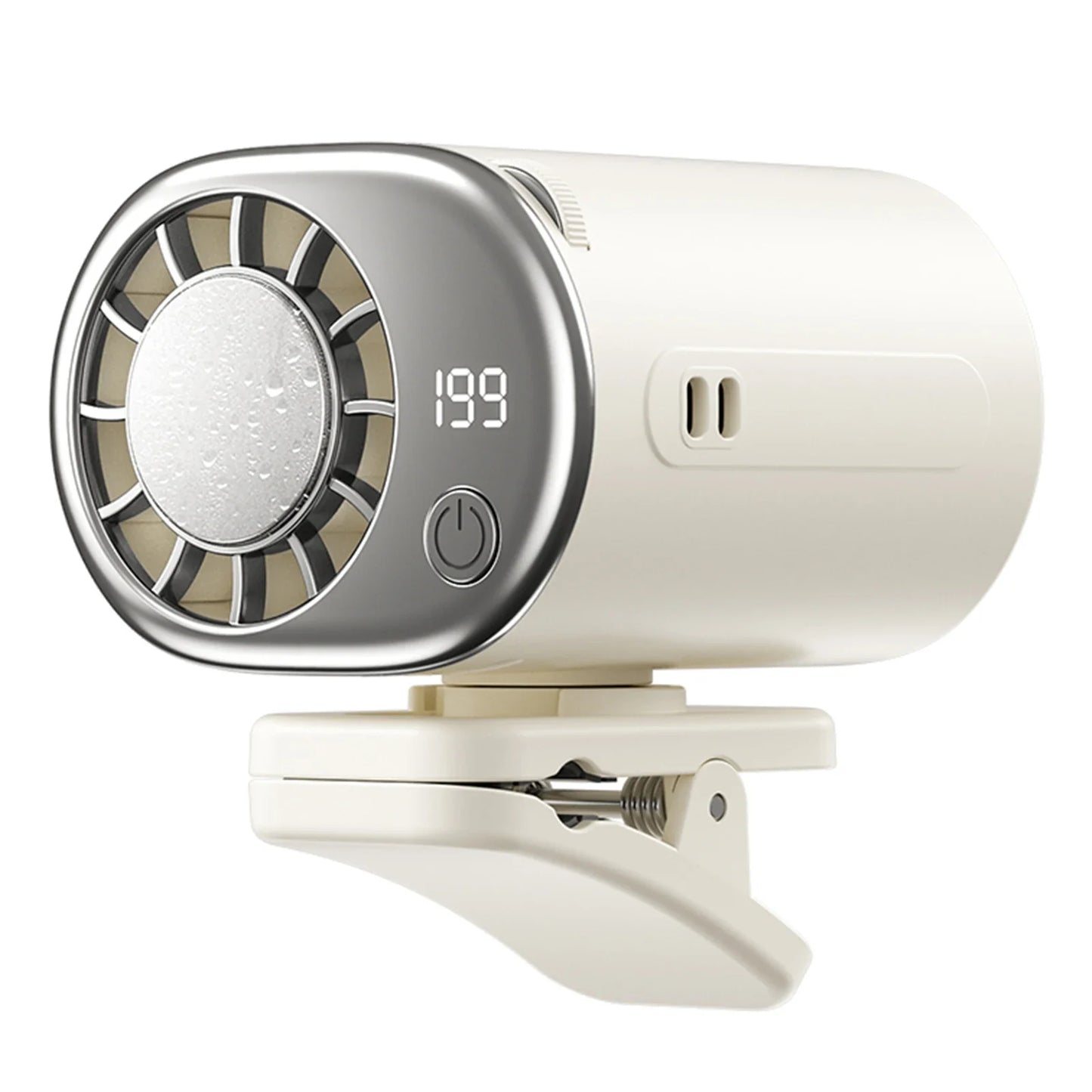 USB Car Clip Cooling Fan 360° 199 Speeds LED Display