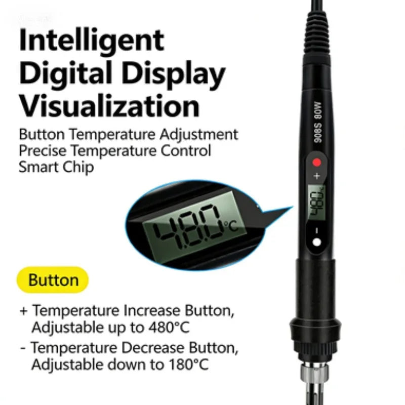 80W LCD Digital Soldering Iron | Adjustable Temp 220V | 1-5 Pack Peaceful Pleasures Health and Wellness