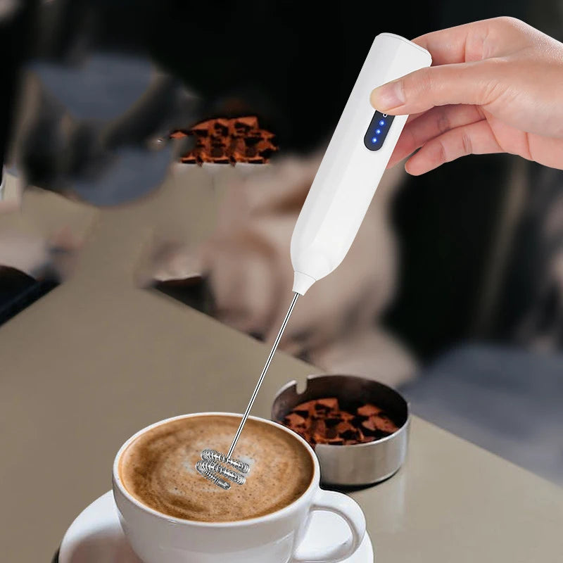 Electric Milk Whisker Portable Coffee Milk Cap Frother Milk Foaming Machine Blender Handheld Wireless Whipper Peaceful Pleasures Health and Wellness