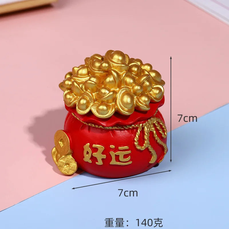 1Pcs Prosperity Sculpture Centerpiece Treasure Basin Statue for Office Shelf Desk Tabletop Art Craft Ornament Home Decorations Peaceful Pleasures Health and Wellness type3