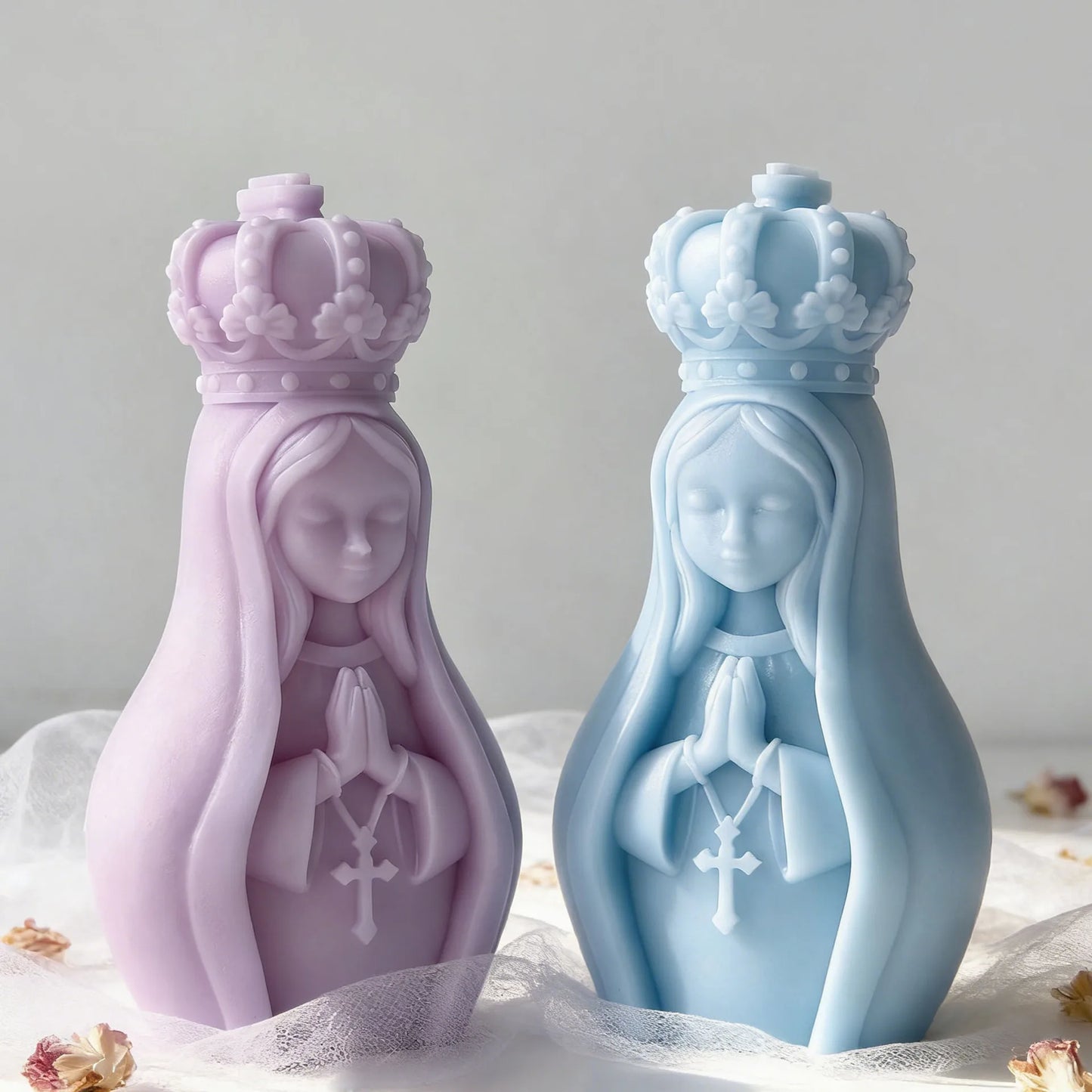 3D Virgin Mary Silicone Candle Mold – DIY Religious Craft Mold