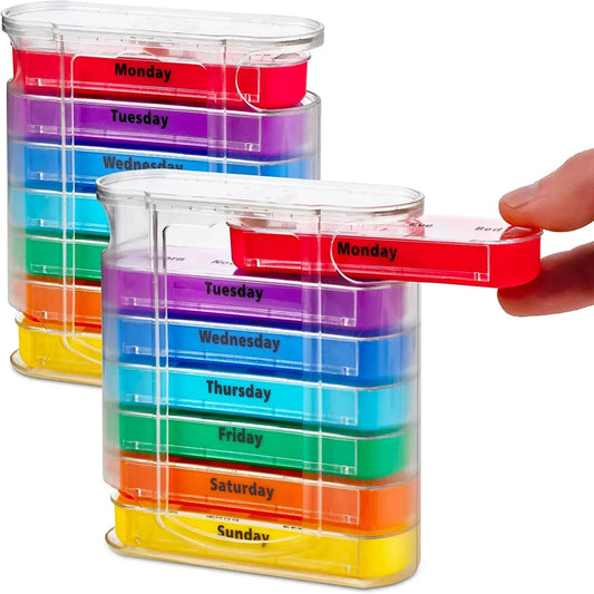 7-Day Weekly Pill Organizer | 28 Compartments AM/PM Weekly Pill Organizer Peaceful Pleasures Health and Wellness