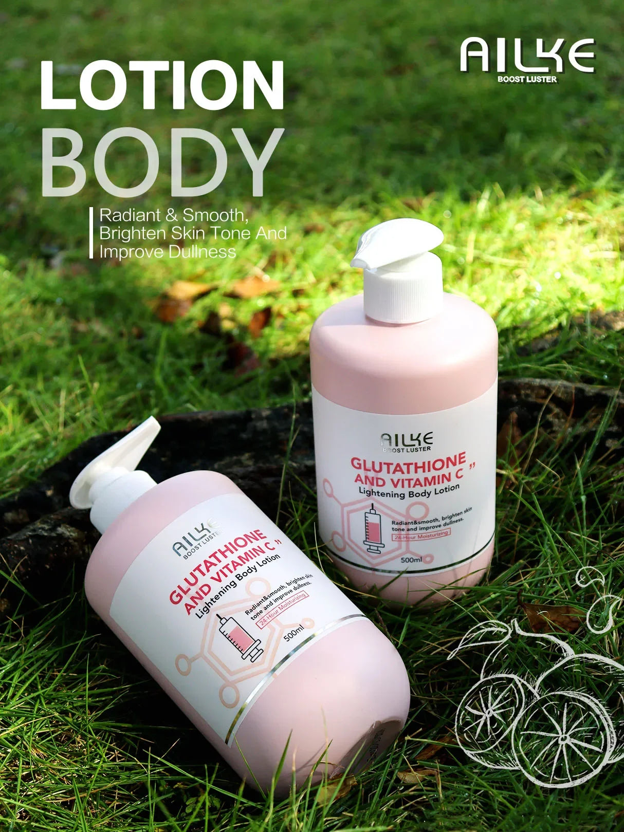 AILKE Vitamin C & Glutathione Brightening Body Lotion 500ml Peaceful Pleasures Health and Wellness