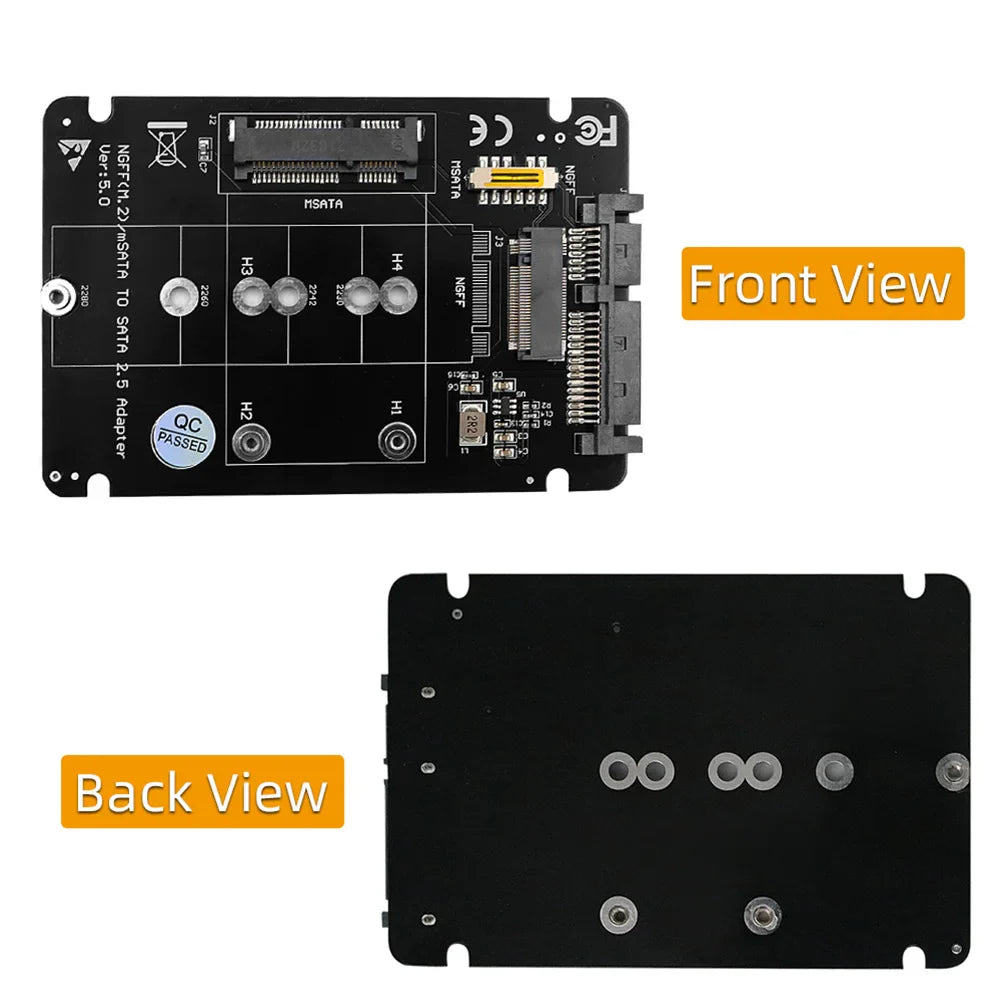 2-in-1 M.2 NGFF & mSATA to SATA3 SSD Adapter Board