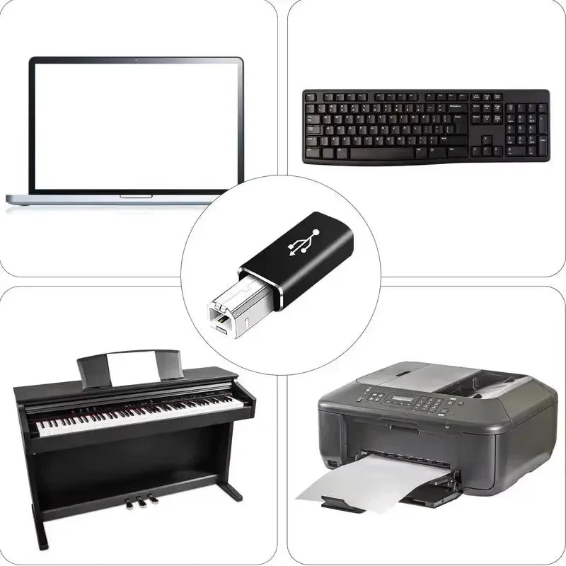 USB-B to USB-C Adapter – Printer, Scanner & MIDI Keyboard Peaceful Pleasures Health and Wellness