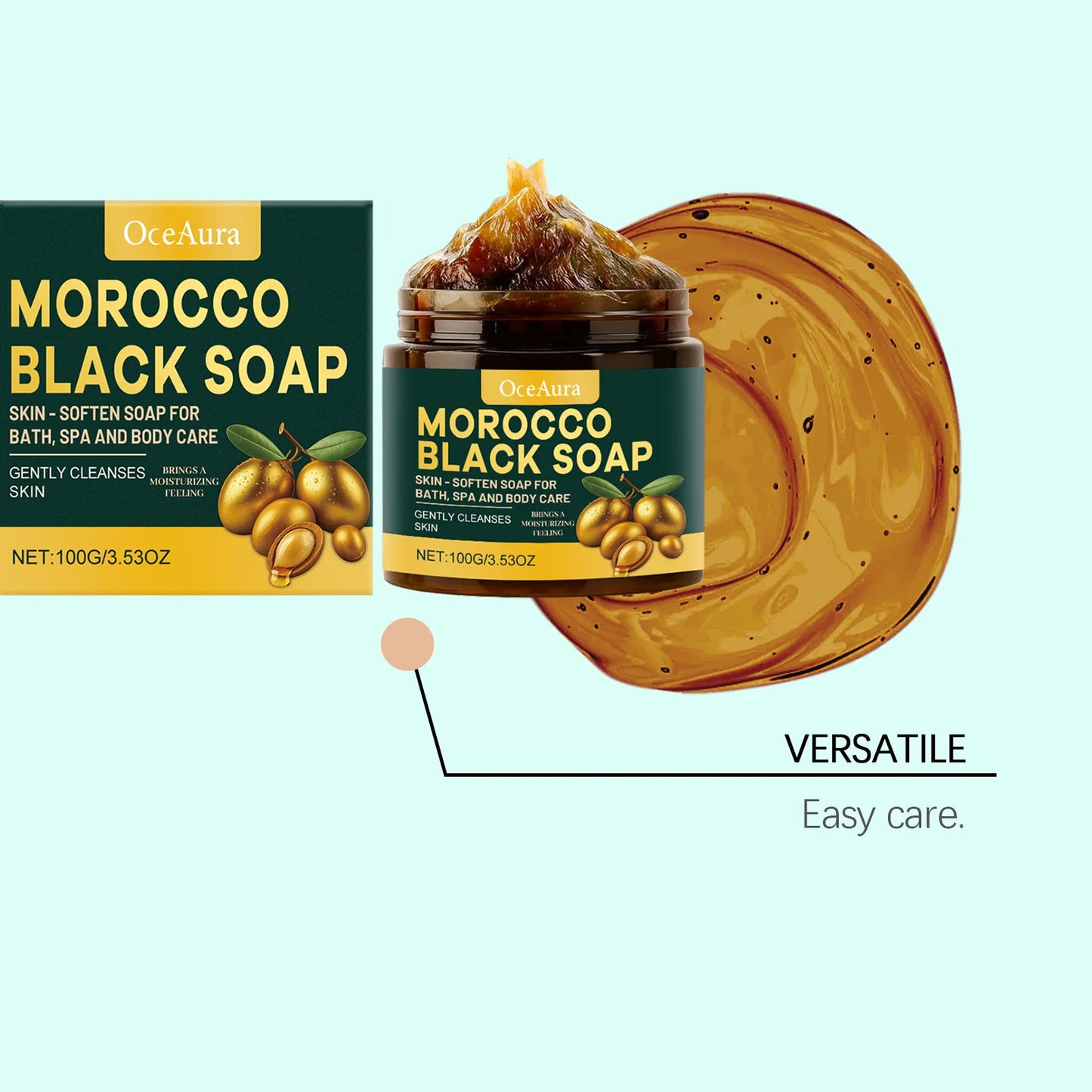 Oceaura Black Bathing Soap – Moisturizing Pore-Cleansing Bar