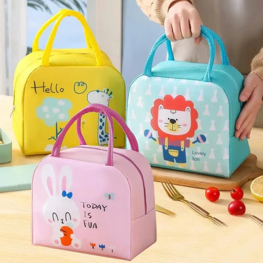 Household Insulated Cartoon Pattern Bento Bag For Students To Bring Food To Work, Lunch Bag Ice Pack, Hand-Held Lunch Box Bag Peaceful Pleasures Health and Wellness