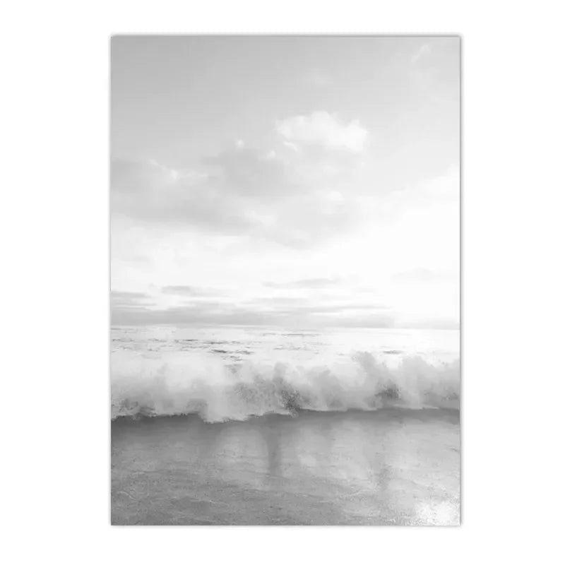 Black And White Starfish Beach Wall Posters Car Palm Tree Summer Landscape Art Print Canvas Painting Pictures Nordic Home Dec Peaceful Pleasures Health and Wellness G 40x50cm