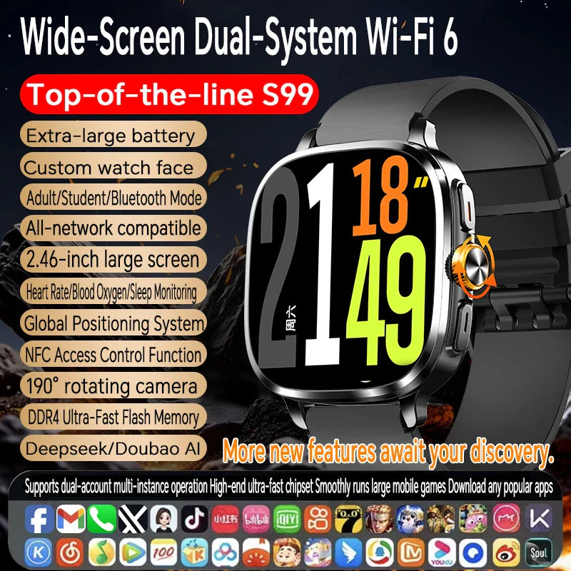 Zestbolt S99 4G Android Smartwatch – 2.4" AMOLED & 8MP Camera