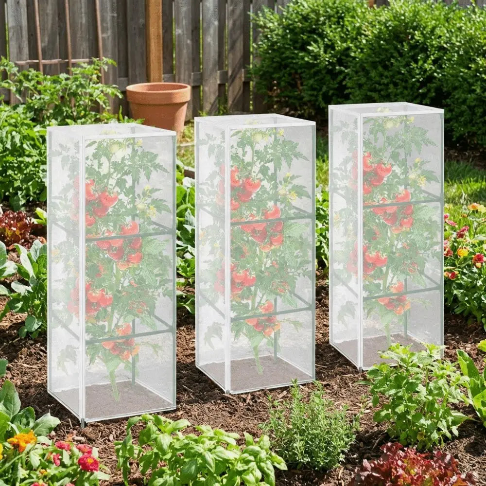 Fine Mesh Plant Netting Cover | Zipper Tomato Cage Net