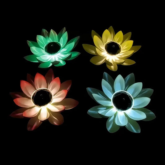 Solar Floating Lotus LED Lamp – Pond, Garden & Fish Tank Solar Garden Light Peaceful Pleasures Health and Wellness