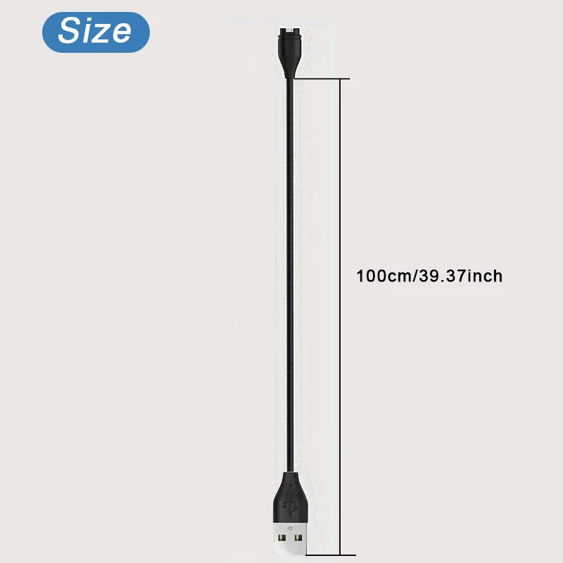 100cm USB Charging Cable For Garmin Fenix 8/7/7S/7X/6/6S/6X/5/5S/5X Forerunner 45 165 245 255 265 645 955 965 Vivoactive 5 Venu Peaceful Pleasures Health and Wellness