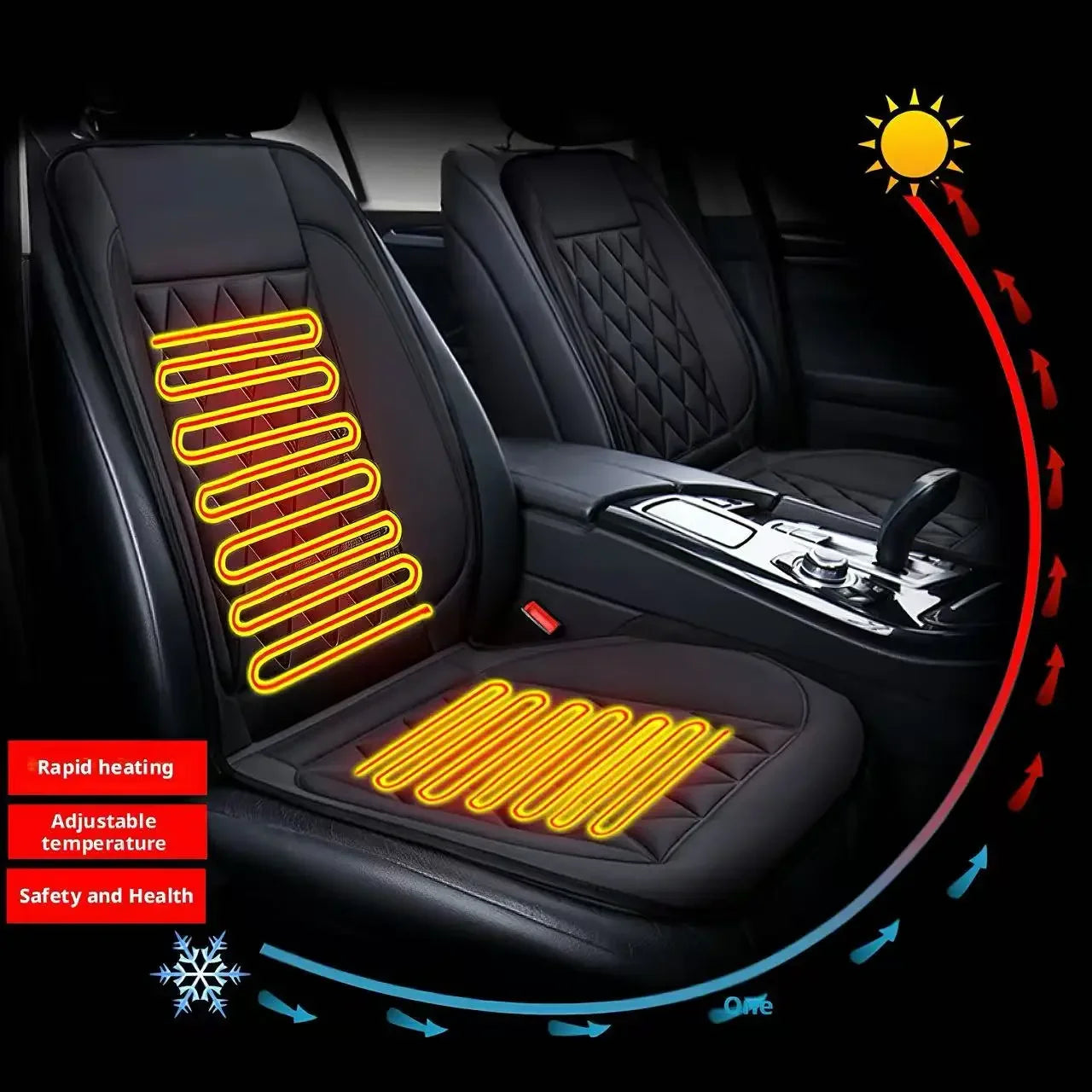Winter Car Heated Seat Cushion Electric Warm Pad Adjustable 12V Universal Single/Dual Seat Car Use New Model Vehicle Seat Pad Peaceful Pleasures Health and Wellness
