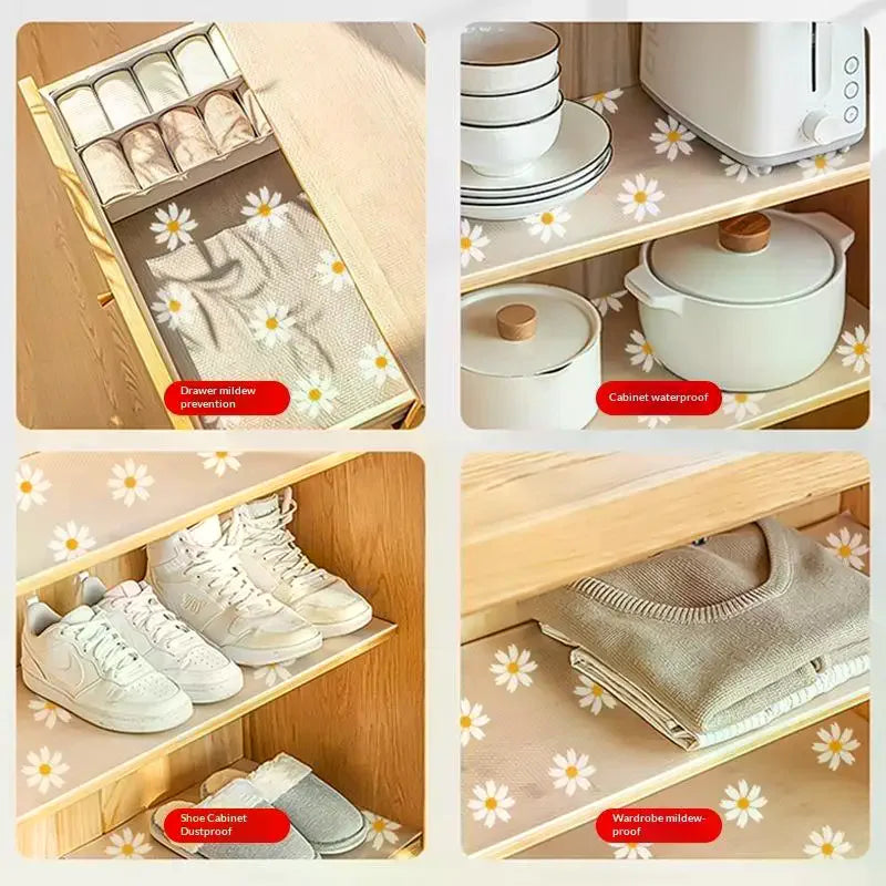 Floral EVA Drawer Mat – Waterproof Non-Slip Cabinet Liner