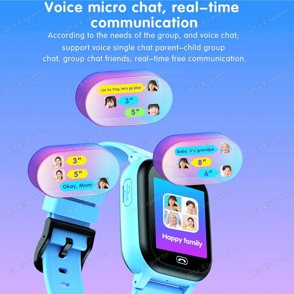 Kids Smart Watch GPS SOS Video Call 2G SIM Waterproof Camera