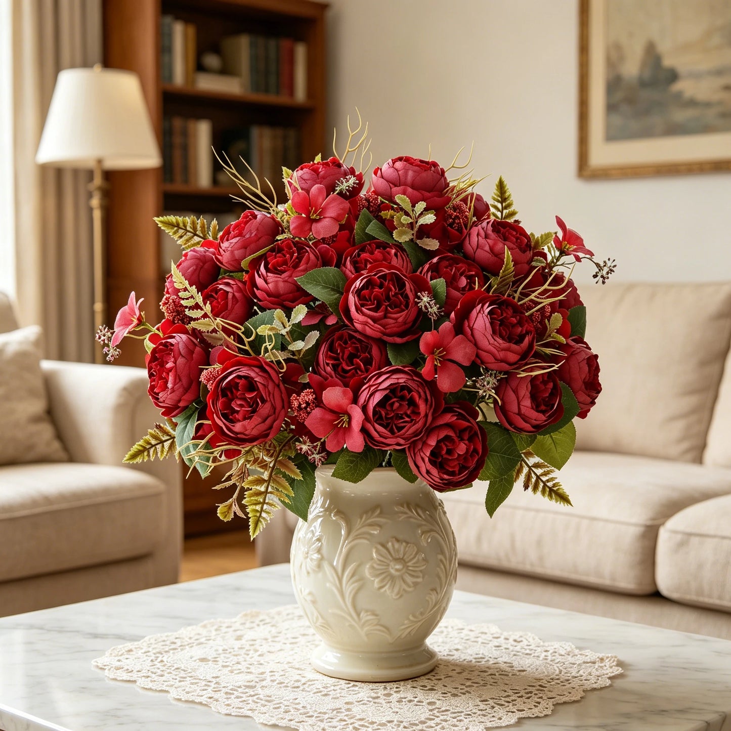Artificial Silk Peony Bouquet | Wedding & Home Floral Decor