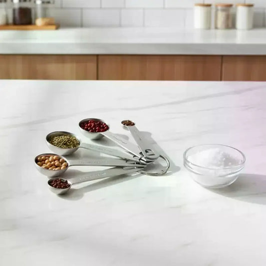 Stainless Steel Measuring Spoons Set 6 Pcs – Stackable Kitchen Measuring Spoon Set Peaceful Pleasures Health and Wellness