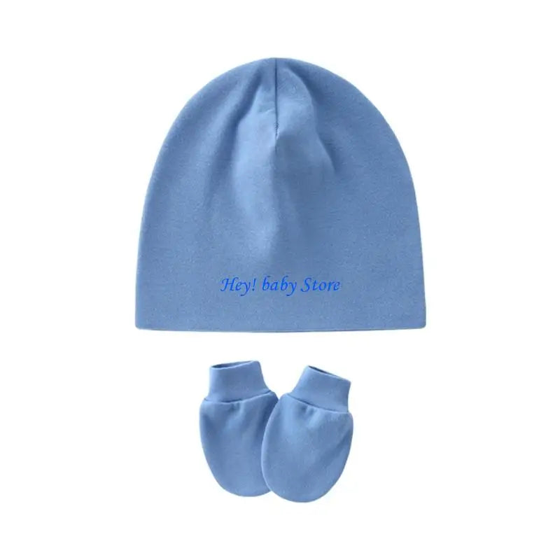 Newborn Baby Hat & Mittens Set | Soft Cotton, 0–3 Months