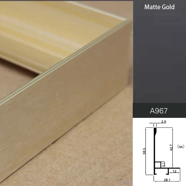 Customized Aluminum Alloy Frame for Paintings, Canvas Picture Frame, DIY, Modern, Grand Format, All Kinds of Size Peaceful Pleasures Health and Wellness A967 Matte golden customized 3 China Mainland