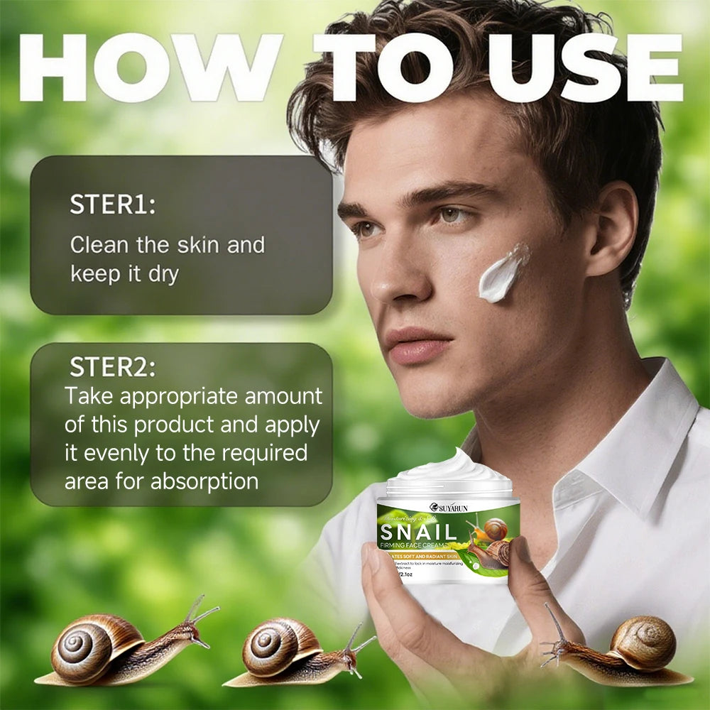 SUYARUN Snail Repair Cream with Aloe Vera & Plant Squalane, Anti-Aging Lifting Moisturizer, For All Skin Types. Peaceful Pleasures Health and Wellness