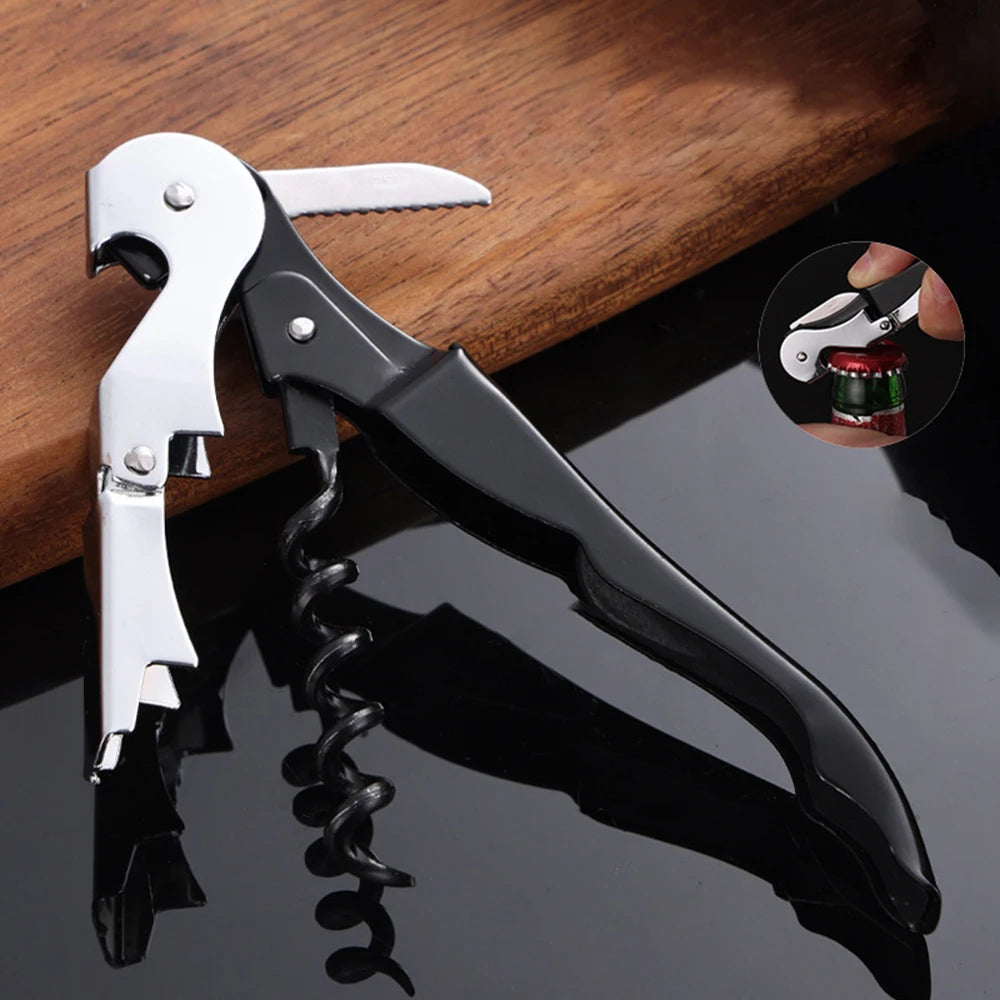 Wine Opener Waiter Corkscrew, Professional Wine Key for Servers, Bartender with Foil Cutter, Manual Wine Bottle Opener Double Hi Peaceful Pleasures Health and Wellness