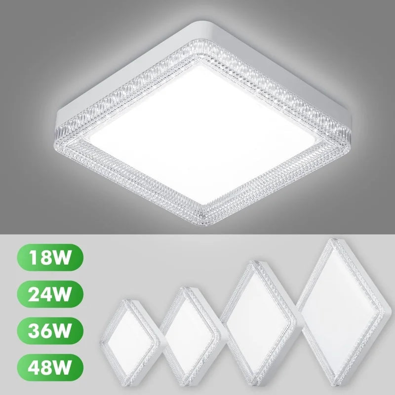 Modern 24-48W LED Crystal Circular Ceiling Light | Living Room