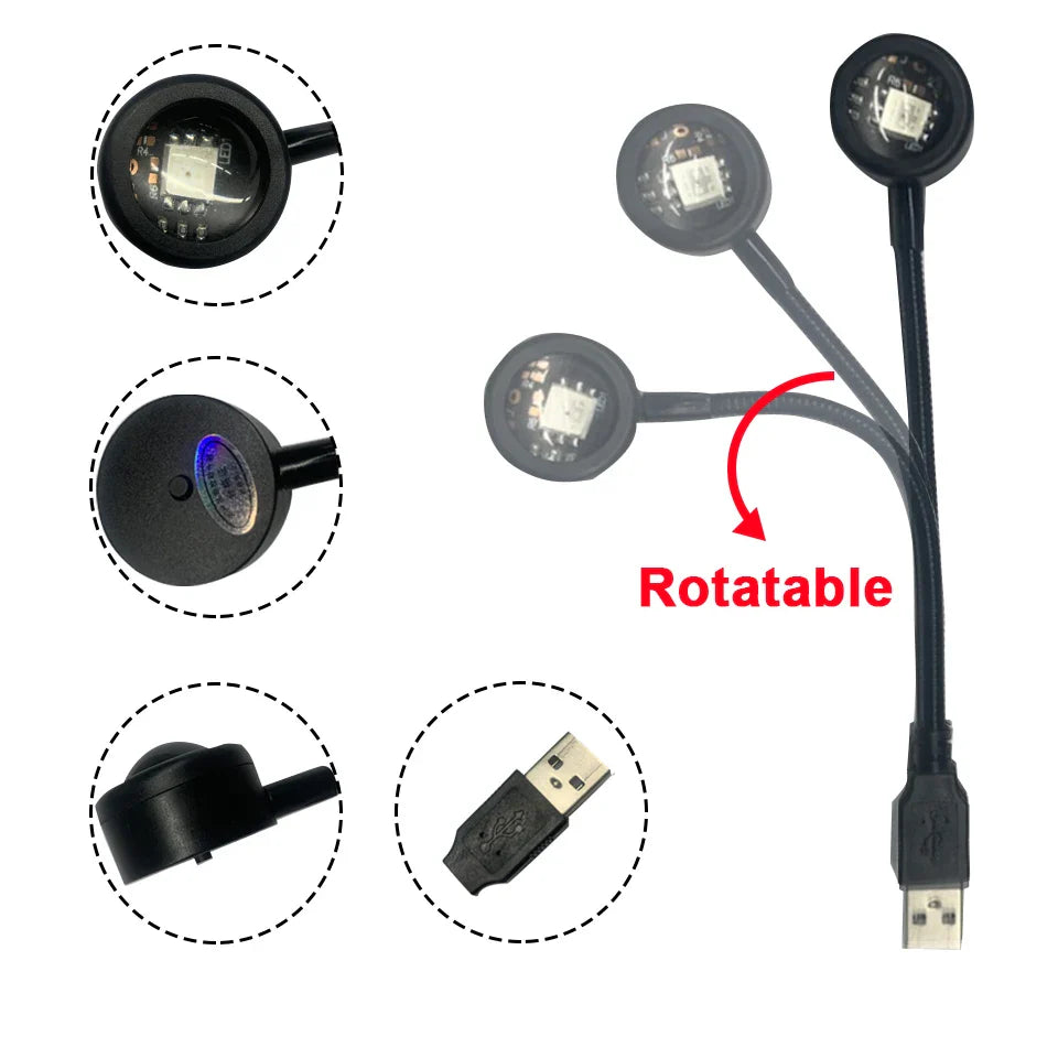 USB LED Sunset Lamp – RGB Night Light Projector for Bedroom
