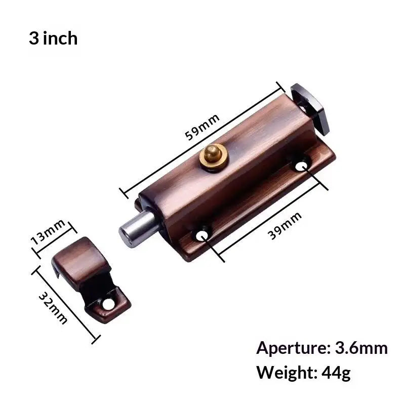 3-Inch Automatic Spring Door Latch | Self-Locking Zinc Alloy