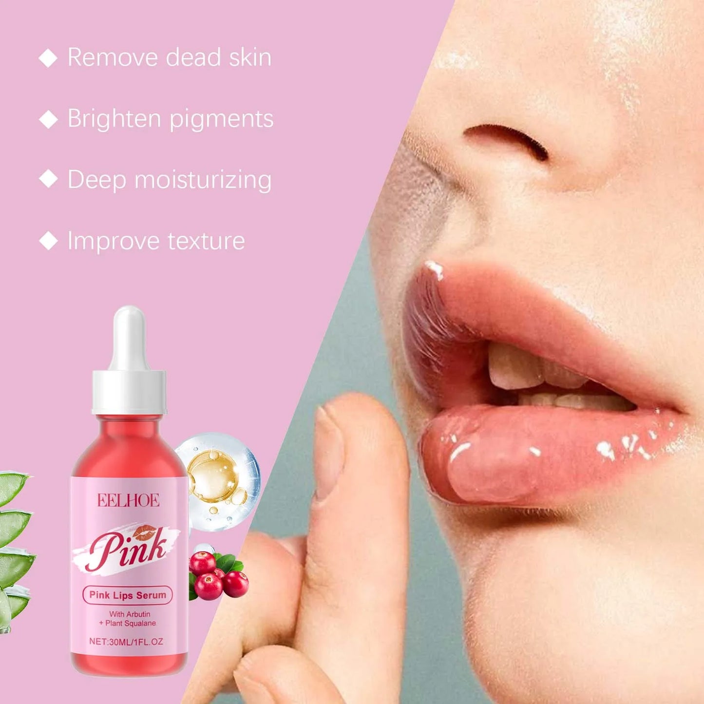 Pink Lip Brightening Serum – Lighten, Plump & Hydrate