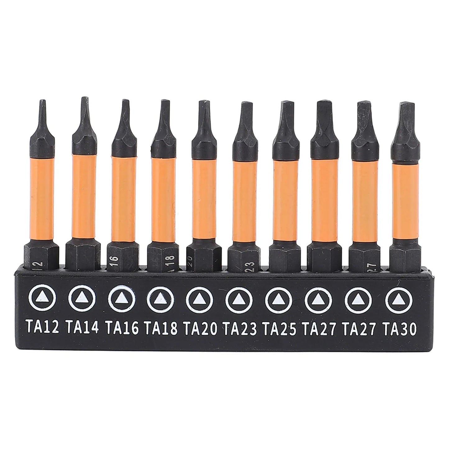 Triangular Drill Bit Set 1/4 Inch Hex Shank Triangular Screwdriver Bit 50mm Length High Strength with Storage Rack for Garage Peaceful Pleasures Health and Wellness A