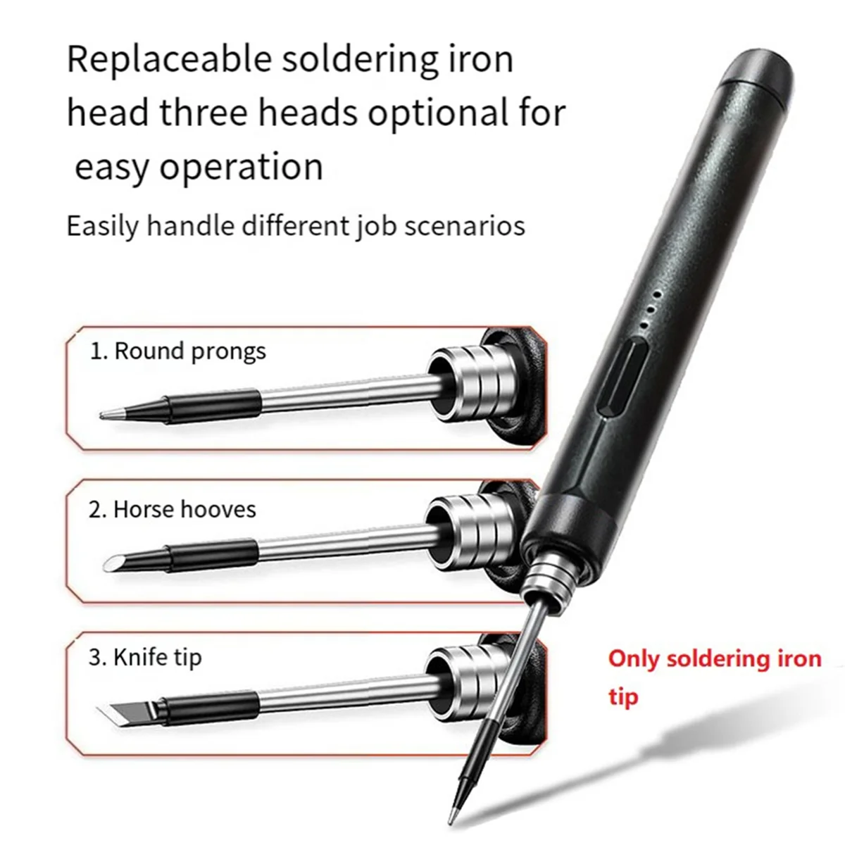 Durable 3Pc C210 Soldering Iron Tip USB Soldering Iron Tip 5V Battery Soldering Iron Tip Soldering Rework Accessories,B Peaceful Pleasures Health and Wellness