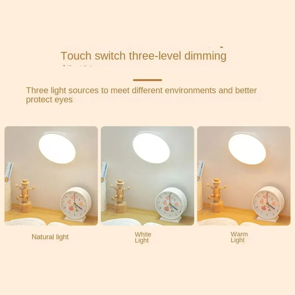 Adjustable Magnetic Reading Lamp 3 Color Temperature Adjustable Brightness Bedroom Table Lamp Round Punch Free Peaceful Pleasures Health and Wellness