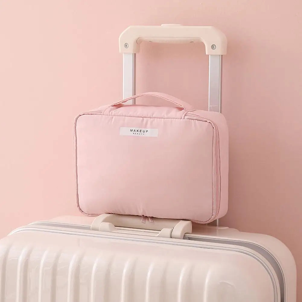 Travel Cosmetics Storage Bag Large Capacity Detachable Makeup Bag with Brush Holder Waterproof Toiletry Bag for WomenWashing Bag Peaceful Pleasures Health and Wellness