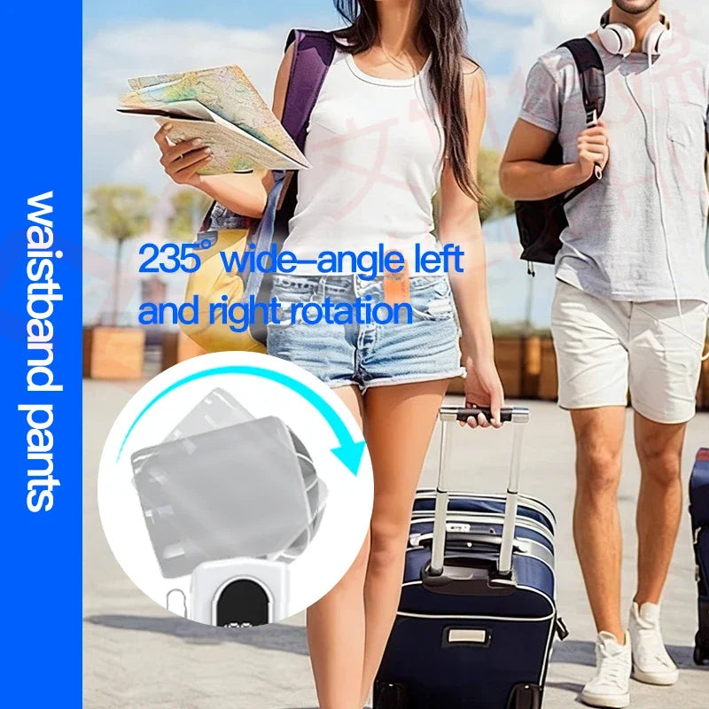 High-Speed Handheld Fan Q88 Multifunctional Waist Clip Desktop Fan 2400 mAh Large-Capacity Mini Digital Display Fan Peaceful Pleasures Health and Wellness