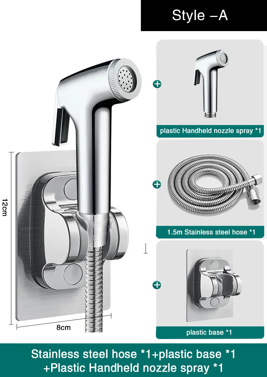 Handheld Bidet Sprayer Set – Stainless Steel Toilet Spray Gun