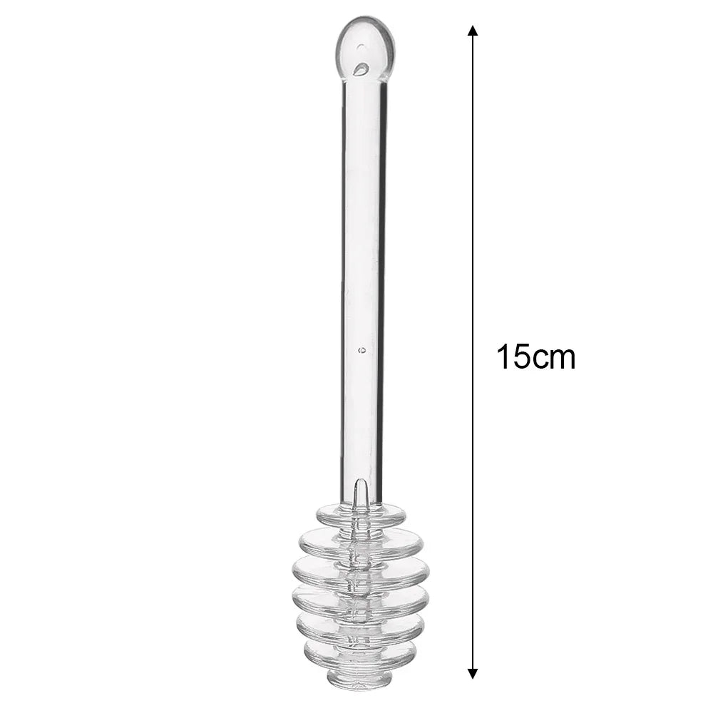 Transparent Honey Stirring Stick Plastic Long Handle Honey Spoon Practical Milk Tea Jam Stirring Bar Multifunction Kitchen Tools Peaceful Pleasures Health and Wellness B