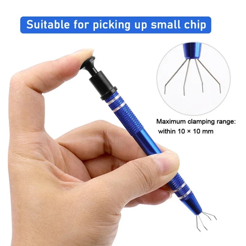 IC Chip Remover Tool Electronic Component Extractor Puller Diamond Jewelry Claw Tweezers for Small Parts Pickup Hand Tools Peaceful Pleasures Health and Wellness