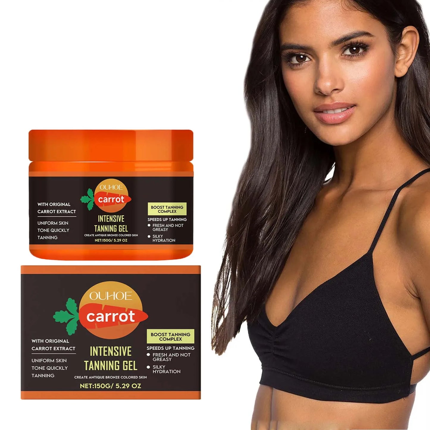 Carrot Tanning Gel – Sunless Bronzer & Moisturizing Tan Enhancer