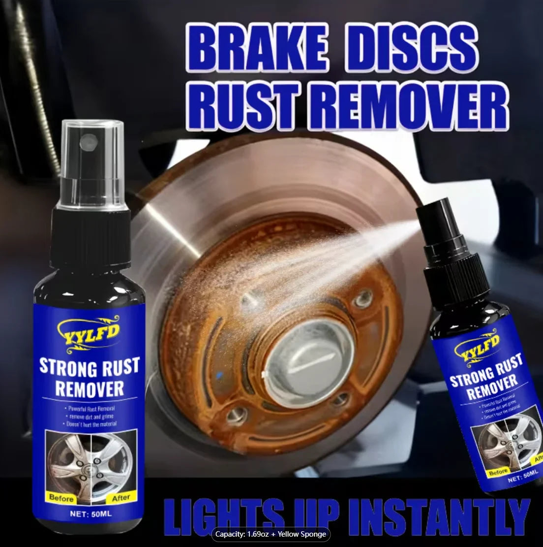 Car Brake Disc Rust Remover Spray | Powdered Formula Metal Safe