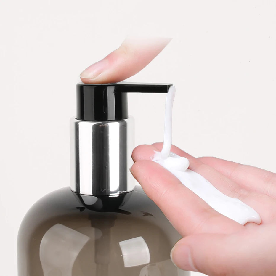 Refillable Shampoo and Conditioner Dispenser Shampoo Bottles with Pump Waterproof Labels Chic Shower Soap Dispenser Peaceful Pleasures Health and Wellness