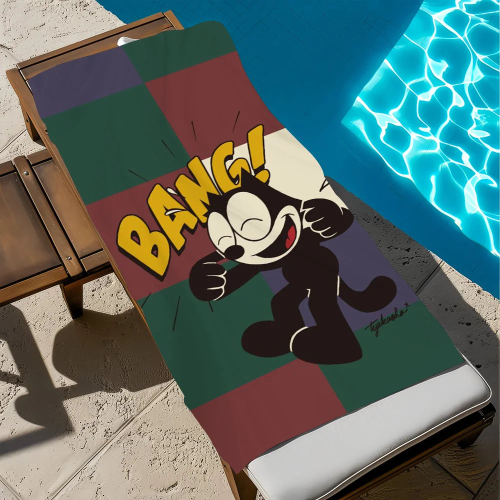 Felix the Cat Quick-Dry Beach Towel | Soft Pool & Travel Towel