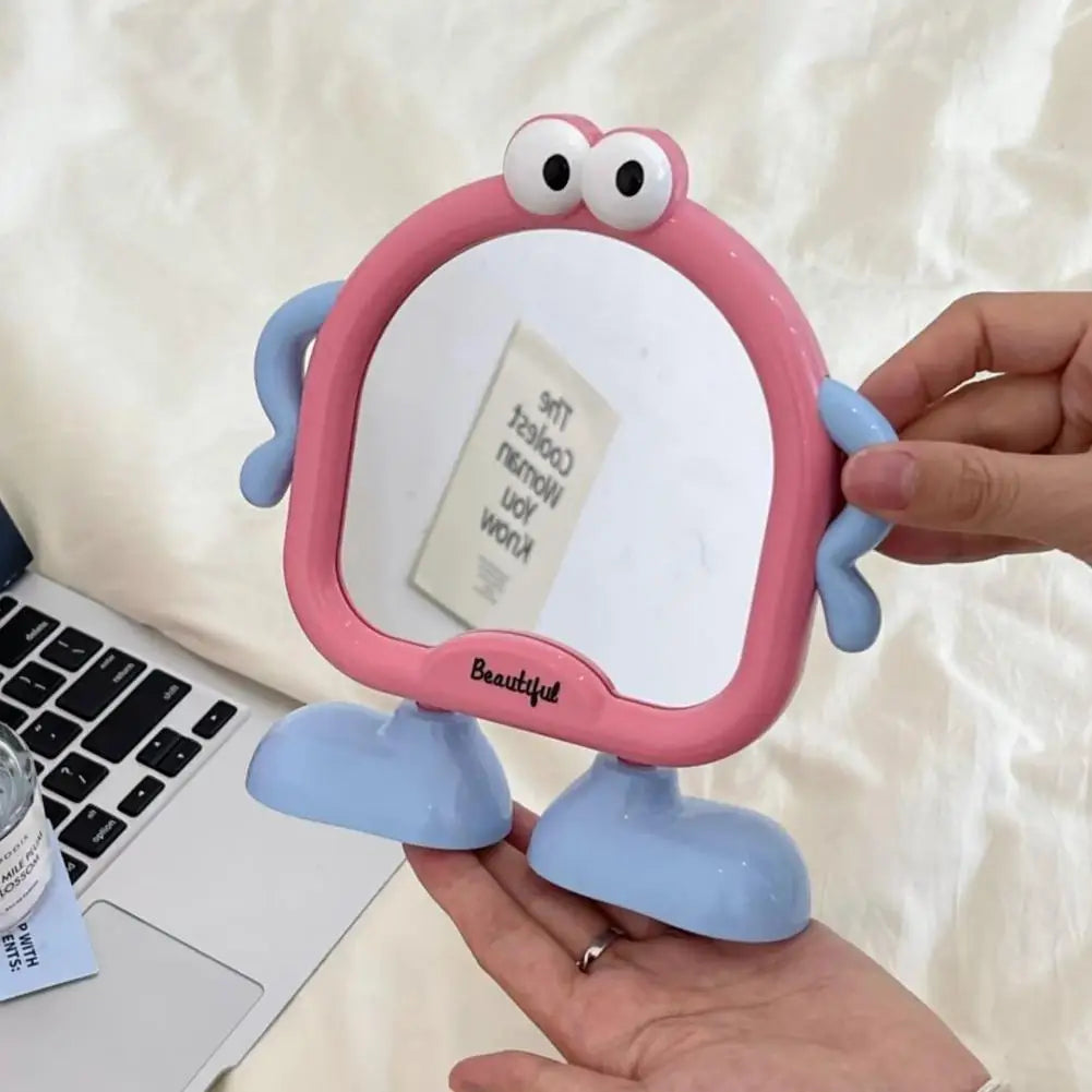 Cute Cartoon Desktop Makeup Mirror – Foldable Compact Vanity