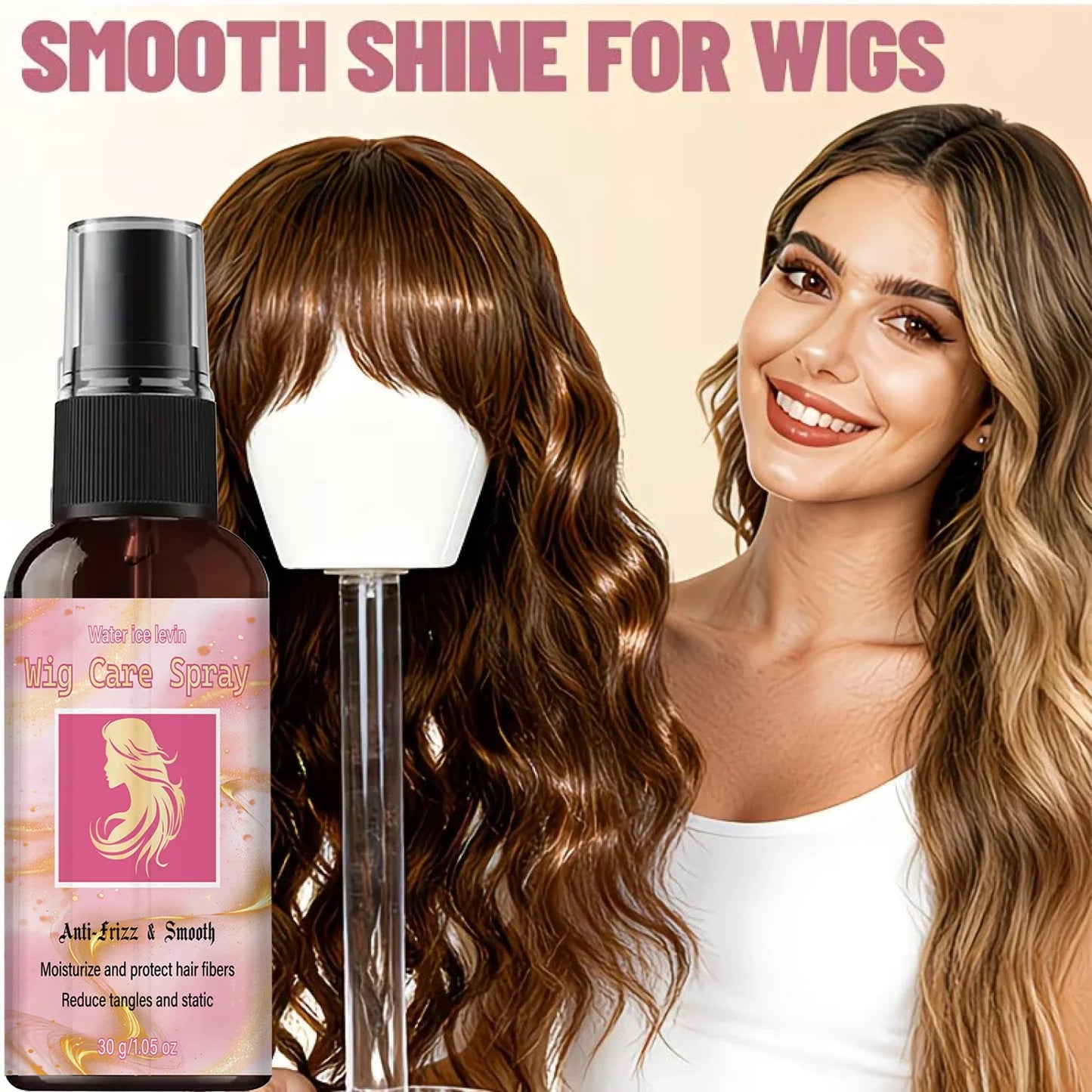 Anti-Frizz Wig Spray – Moisturizing & Collagen Static Control